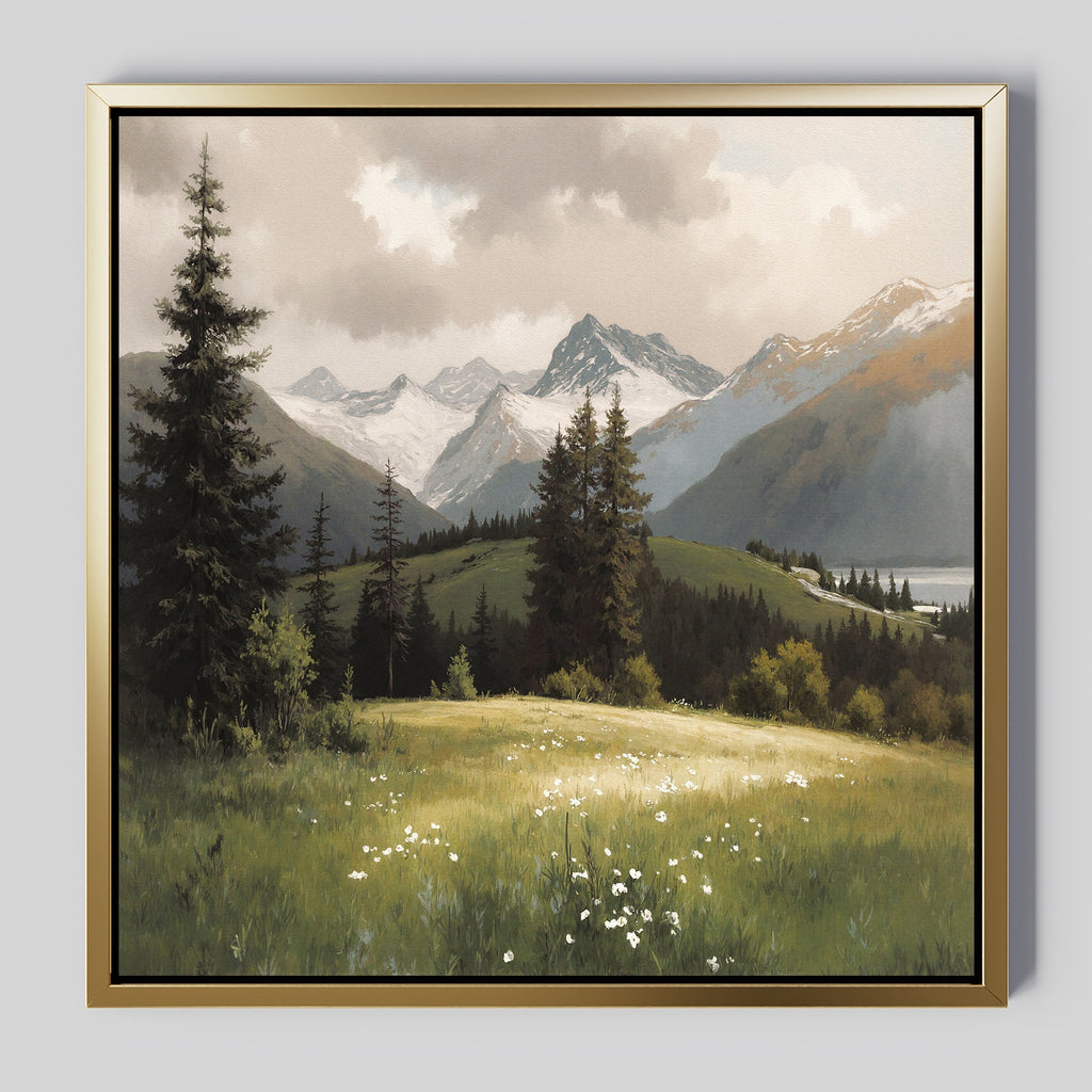 Where Silence Blooms – green vintage canvas wall art print by Aspire Prints