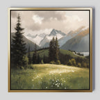 Where Silence Blooms – green vintage canvas wall art print by Aspire Prints