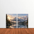 Alpine Reflections Canvas Art - Set of 2 – Stretched Canvas Only in room setting