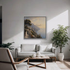 Amalfi Coast Path Canvas Art - Square – White Floating Frame in room setting