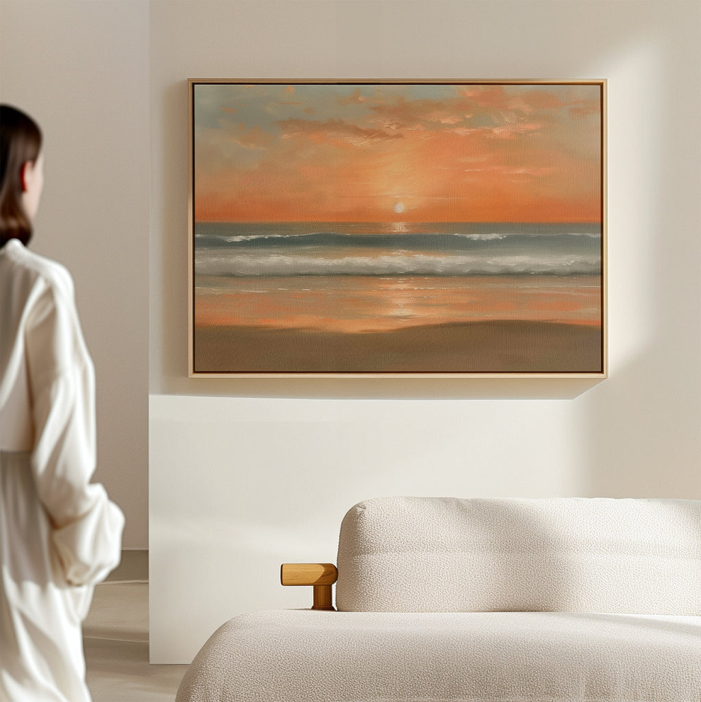 Whisper of the Tides Canvas Print – blush pink coastal canvas wall art print by Aspire Prints