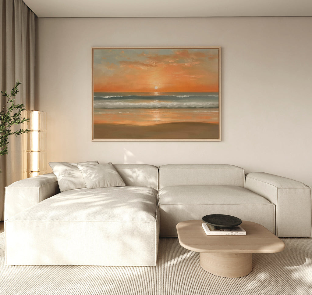 Whisper of the Tides Canvas Print – blush pink coastal canvas wall art print by Aspire Prints