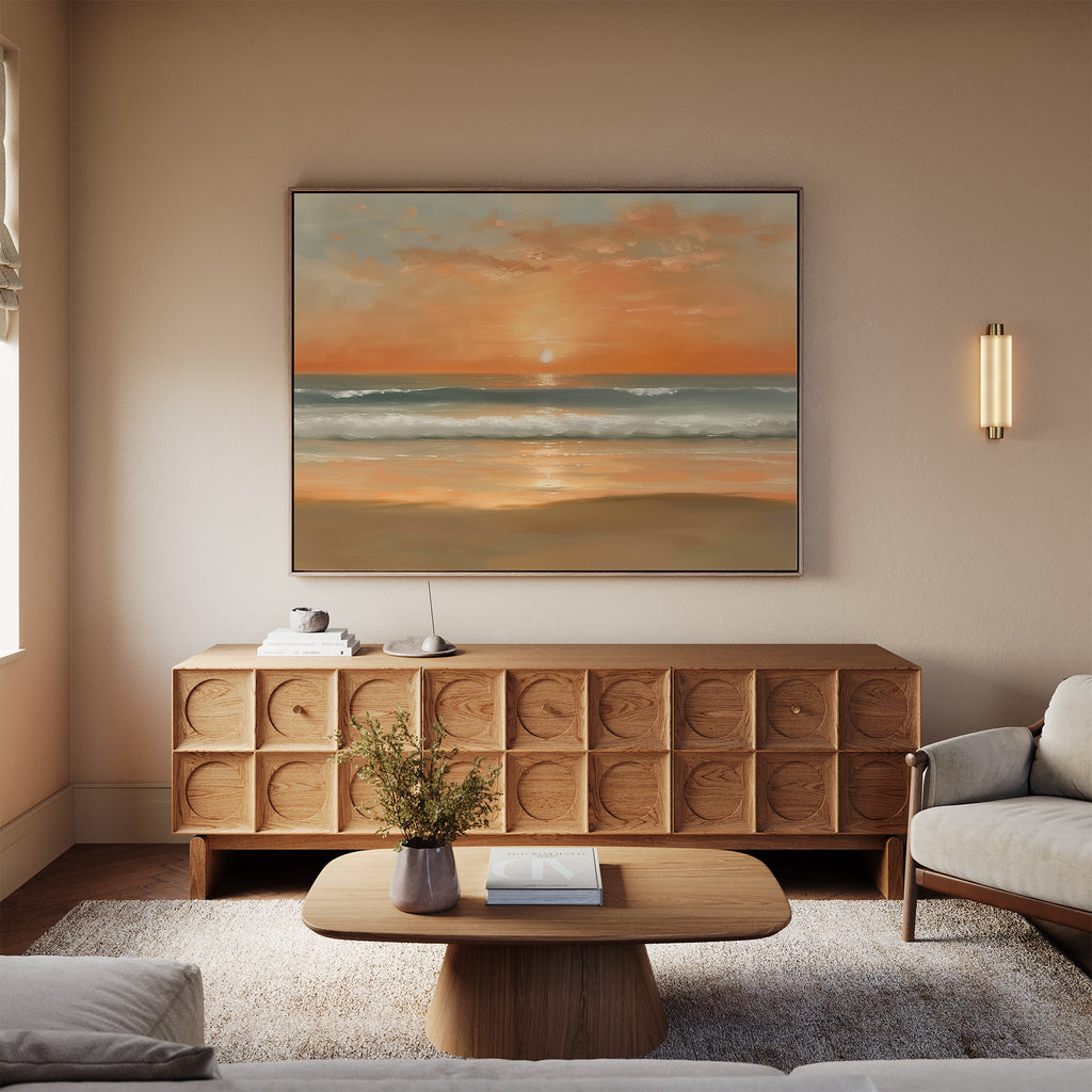 Whisper of the Tides Canvas Print – blush pink coastal canvas wall art print by Aspire Prints