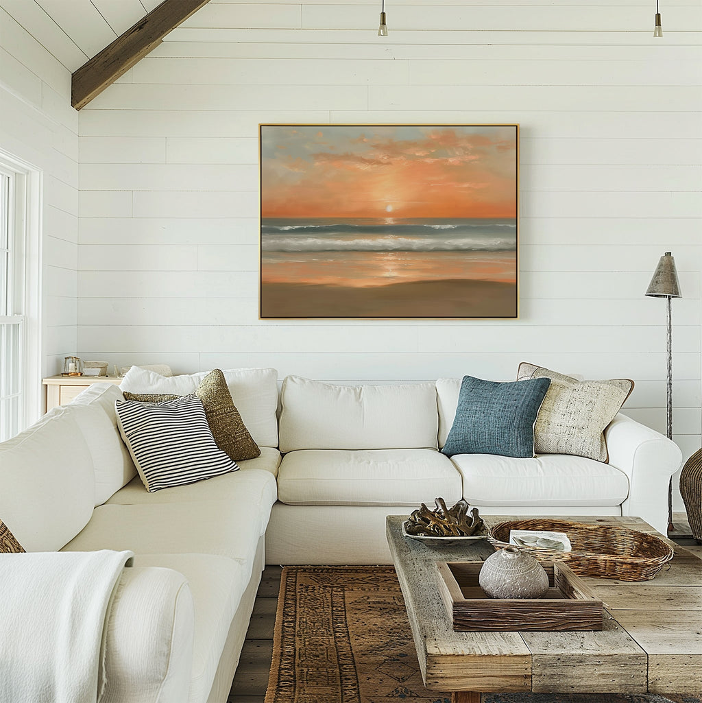 Whisper of the Tides Canvas Print – blush pink coastal canvas wall art print by Aspire Prints