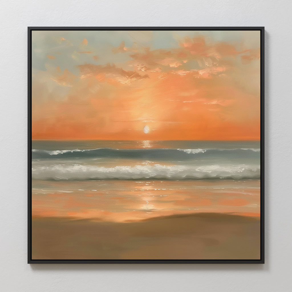 Whispers of a Honeyed Tide – blush pink coastal canvas wall art print by Aspire Prints