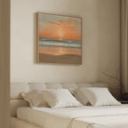 Whispers of a Honeyed Tide – blush pink coastal canvas wall art print by Aspire Prints