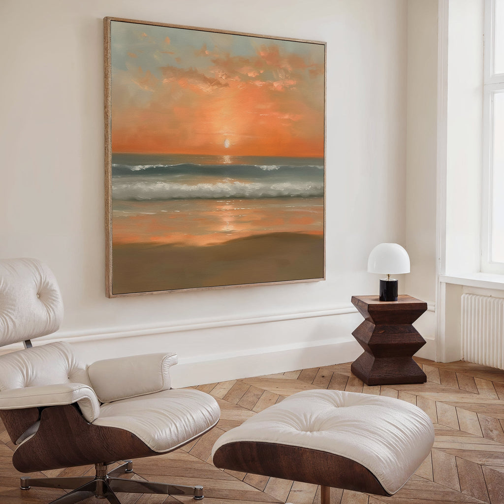 Whispers of a Honeyed Tide – blush pink coastal canvas wall art print by Aspire Prints