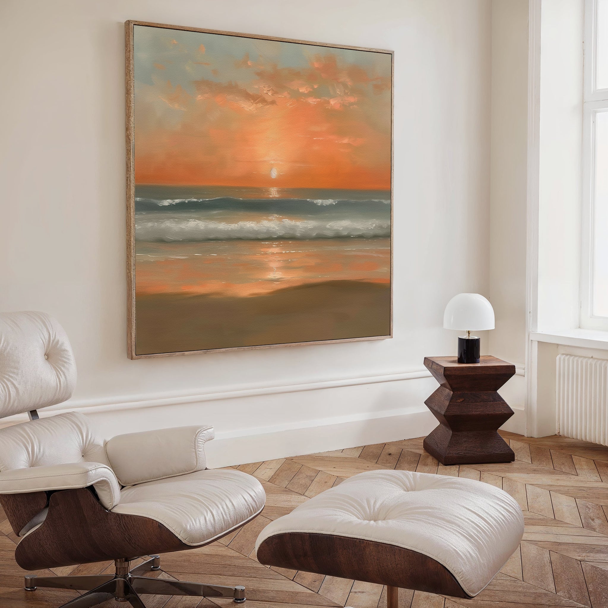 Whispers of a Honeyed Tide – blush pink coastal canvas wall art print by Aspire Prints