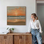 Whispers of a Honeyed Tide – blush pink coastal canvas wall art print by Aspire Prints