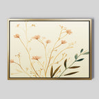 Whispers of Harvest – beige and white botanical canvas wall art print by Aspire Prints