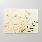 Whispers of Harvest – beige and white botanical canvas wall art print by Aspire Prints