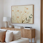 Whispers of Harvest – beige and white botanical canvas wall art print by Aspire Prints