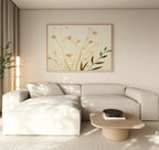 Whispers of Harvest – beige and white botanical canvas wall art print by Aspire Prints