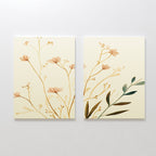 Whispers of Harvest – Set of 2 Canvas Prints set of 2 – beige and white botanical canvas wall art by Aspire Prints