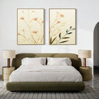 Whispers of Harvest – Set of 2 Canvas Prints set of 2 – beige and white botanical canvas wall art by Aspire Prints