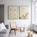 Whispers of Harvest – Set of 2 Canvas Prints set of 2 – beige and white botanical canvas wall art by Aspire Prints