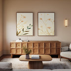 Whispers of Harvest – Set of 2 Canvas Prints set of 2 – beige and white botanical canvas wall art by Aspire Prints