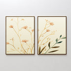 Whispers of Harvest – Set of 2 Canvas Prints set of 2 – beige and white botanical canvas wall art by Aspire Prints