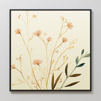 Whispers of Harvest Bloom – beige and white botanical canvas wall art print by Aspire Prints