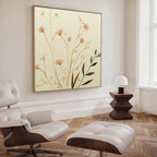 Whispers of Harvest Bloom – beige and white botanical canvas wall art print by Aspire Prints