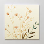 Whispers of Harvest Bloom – beige and white botanical canvas wall art print by Aspire Prints
