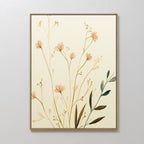 Whispers of Harvest Bloom Canvas Print – beige and white botanical canvas wall art print by Aspire Prints