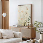 Whispers of Harvest Bloom Canvas Print – beige and white botanical canvas wall art print by Aspire Prints