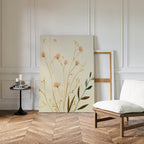 Whispers of Harvest Bloom Canvas Print – beige and white botanical canvas wall art print by Aspire Prints