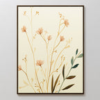 Whispers of Harvest Bloom Canvas Print – beige and white botanical canvas wall art print by Aspire Prints