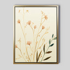Whispers of Harvest Bloom Canvas Print – beige and white botanical canvas wall art print by Aspire Prints
