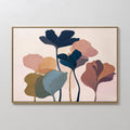 Whispers of Amber Bloom – multicolour botanical canvas wall art print by Aspire Prints
