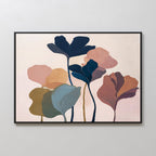 Whispers of Amber Bloom – multicolour botanical canvas wall art print by Aspire Prints