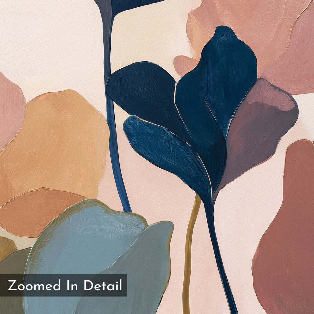 Whispers of Ember & Bloom – multicolour botanical canvas wall art print by Aspire Prints