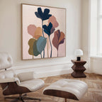 Whispers of Ember & Bloom – multicolour botanical canvas wall art print by Aspire Prints