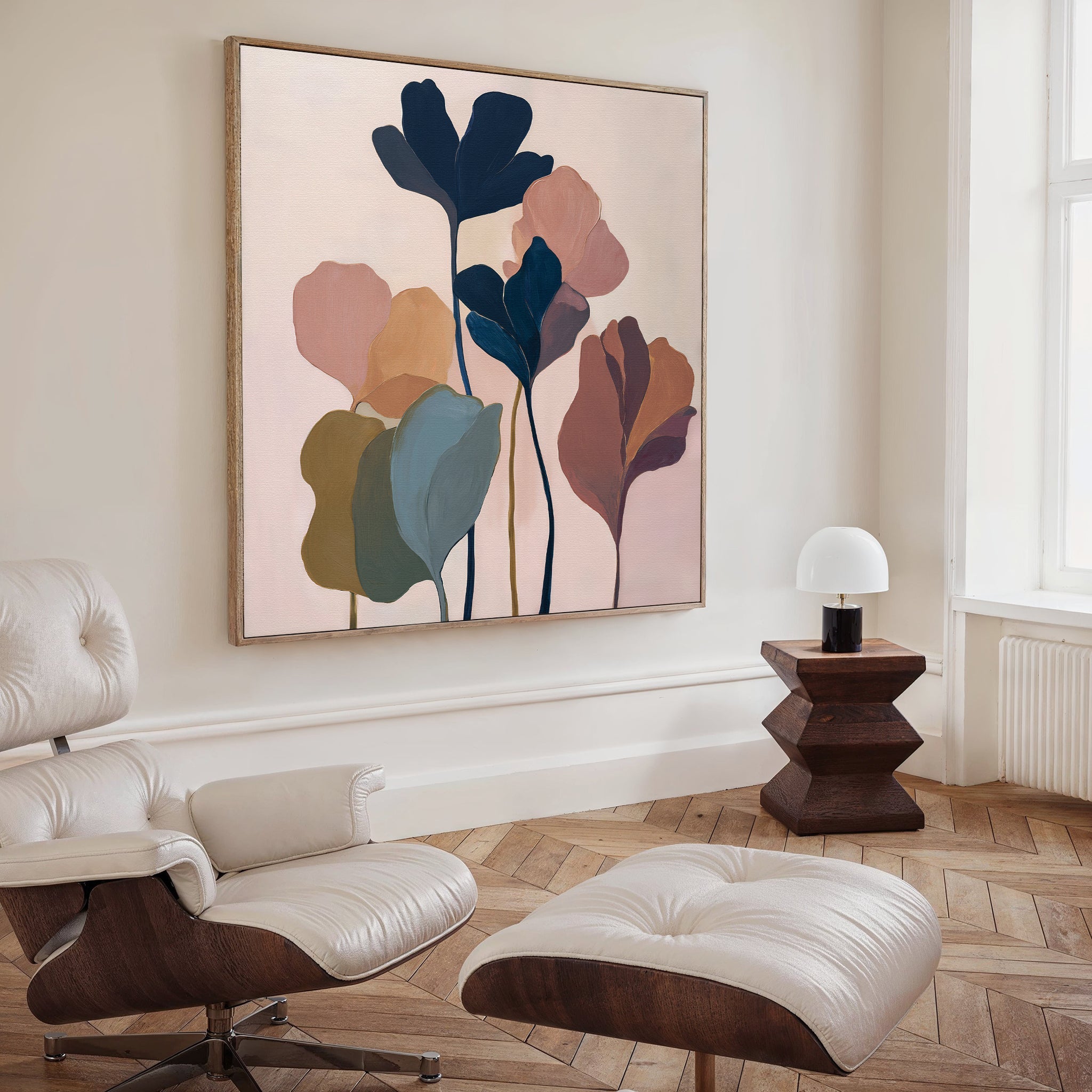 Whispers of Ember & Bloom – multicolour botanical canvas wall art print by Aspire Prints