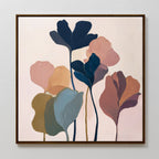 Whispers of Ember & Bloom – multicolour botanical canvas wall art print by Aspire Prints