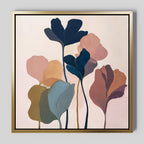 Whispers of Ember & Bloom – multicolour botanical canvas wall art print by Aspire Prints