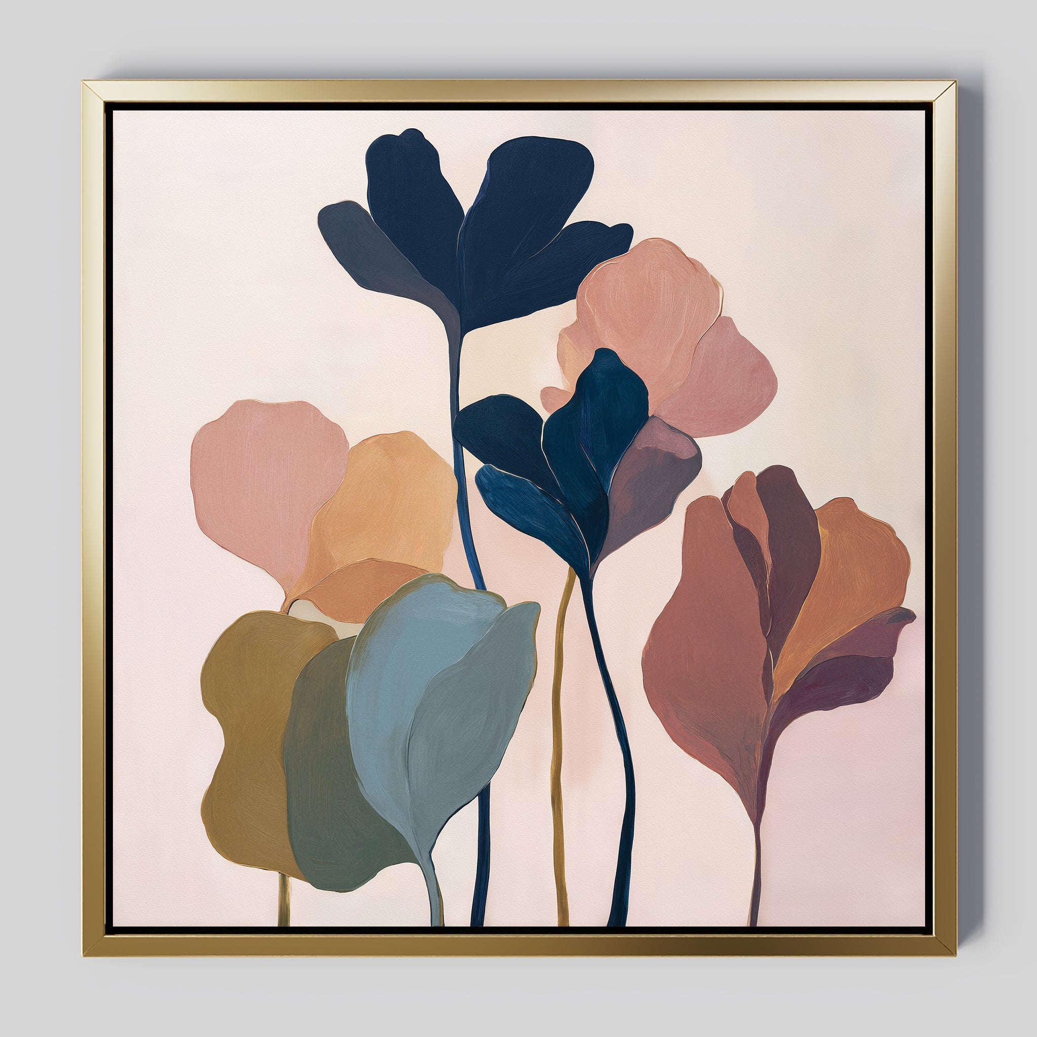 Whispers of Ember & Bloom – multicolour botanical canvas wall art print by Aspire Prints