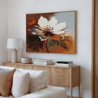 Ember Bloom Whisper – multicolour botanical canvas wall art print by Aspire Prints