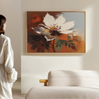 Ember Bloom Whisper – multicolour botanical canvas wall art print by Aspire Prints