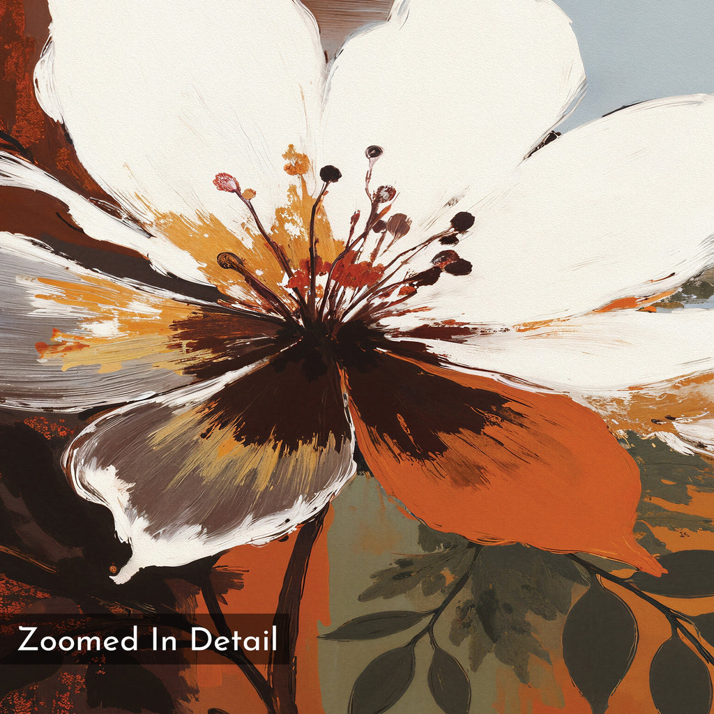 Ember Bloom Whisper – multicolour botanical canvas wall art print by Aspire Prints