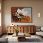 Ember Bloom Whisper – multicolour botanical canvas wall art print by Aspire Prints