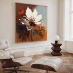 Ember Bloom Eternal – multicolour botanical canvas wall art print by Aspire Prints