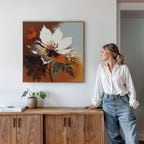 Ember Bloom Eternal – multicolour botanical canvas wall art print by Aspire Prints