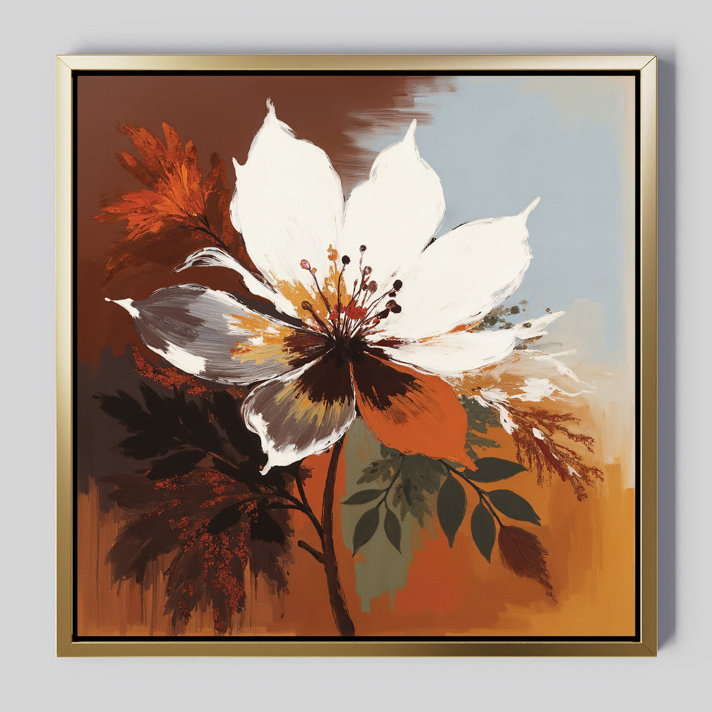 Ember Bloom Eternal – multicolour botanical canvas wall art print by Aspire Prints