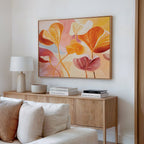 Whispers of Autumn Bloom – multicolour botanical canvas wall art print by Aspire Prints