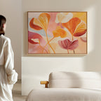 Whispers of Autumn Bloom – multicolour botanical canvas wall art print by Aspire Prints