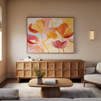 Whispers of Autumn Bloom – multicolour botanical canvas wall art print by Aspire Prints