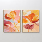 Whispers of Autumn Bloom – Set of 2 Canvas Prints set of 2 – multicolour botanical canvas wall art by Aspire Prints