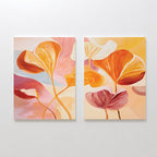 Whispers of Autumn Bloom – Set of 2 Canvas Prints set of 2 – multicolour botanical canvas wall art by Aspire Prints